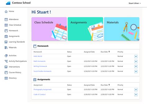 Parent and student portal .